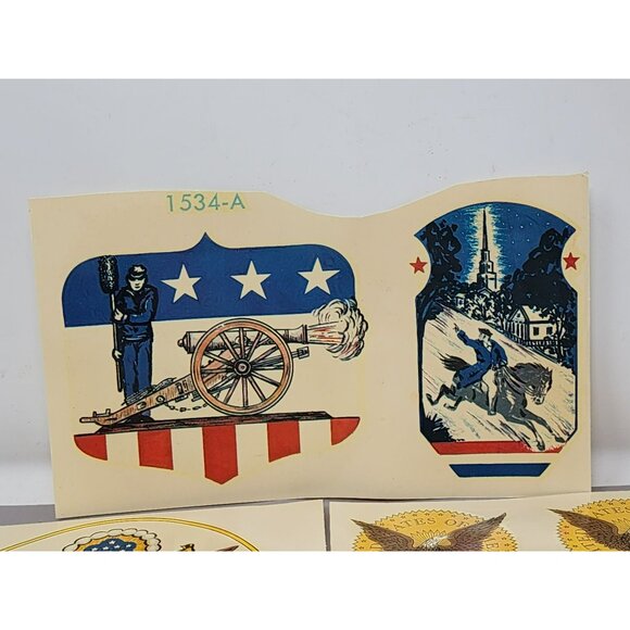 Vintage Americana & Owl Decals Set Meyercord Made‎ In USA - Picture 2 of 10